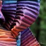 Cambodian Hand woven Pleated 100% Silk Rainbow Scarf - OutOfAsia